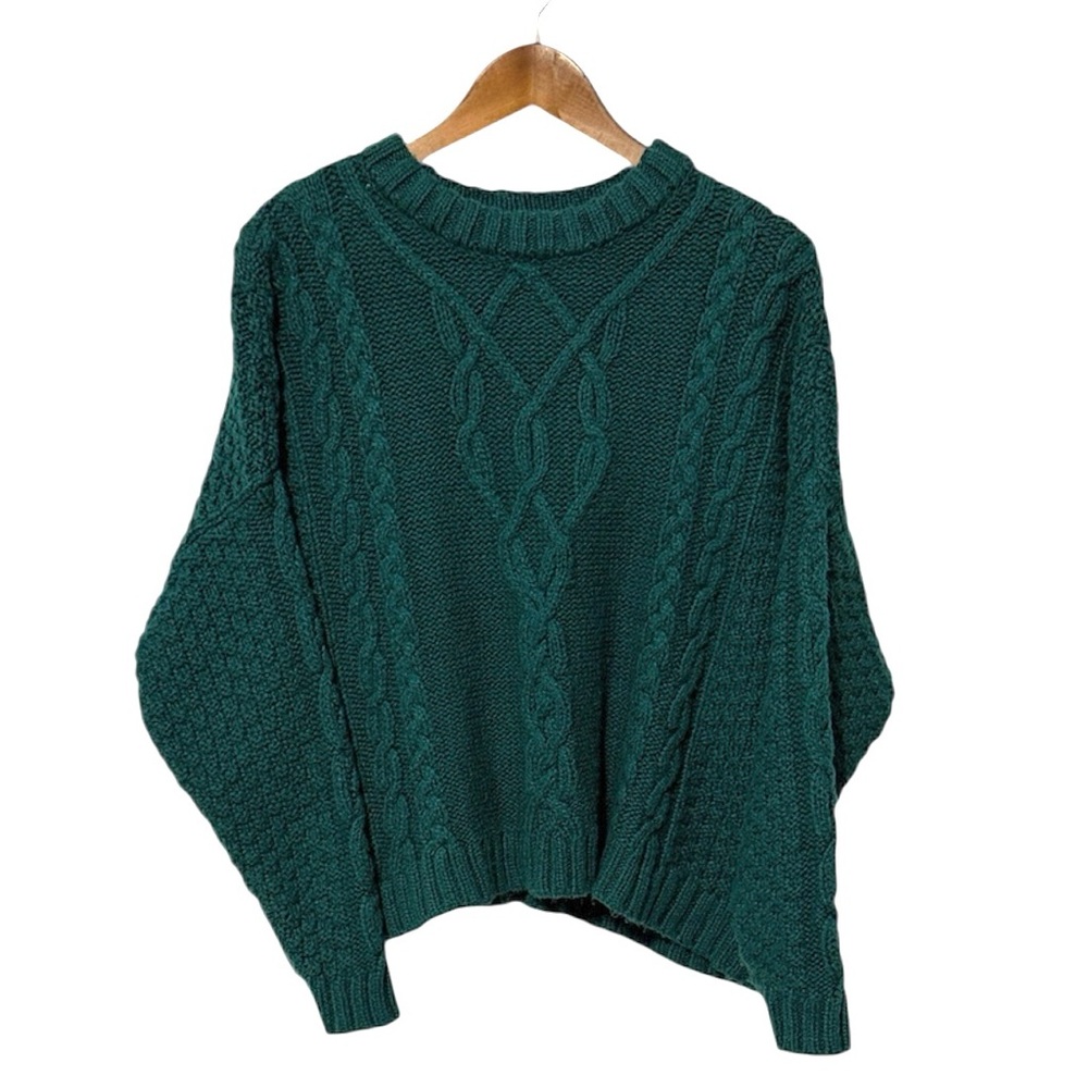 Aerie Green Cable Knit Sweater